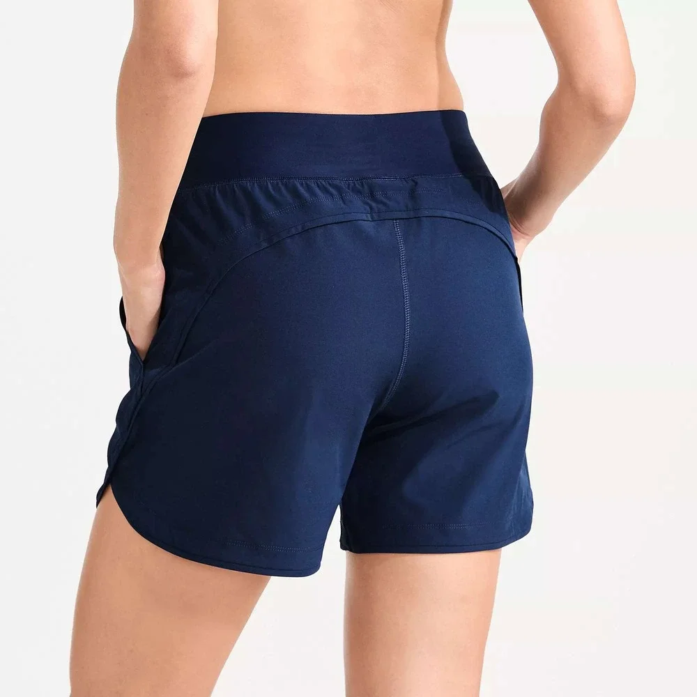 Lands End Curvy Fit 5" Quick Dry Swim Board‎ Shorts Womens 16 Navy Beach UPF 50 - Picture 4 of 13